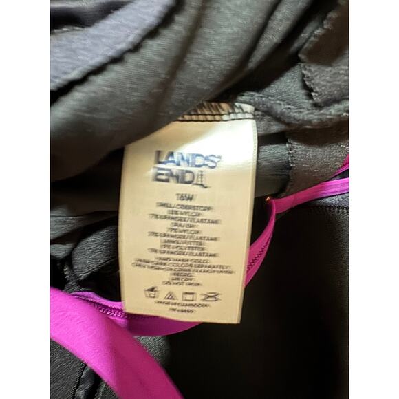 Land's End | NWT Tropical Print High Neck Swim Dress | Size 14W - Picture 9 of 11